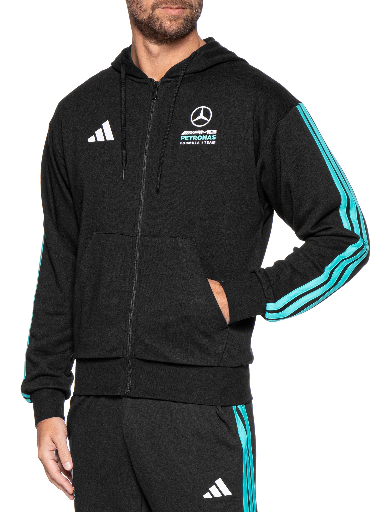 Moletom Masculino Mercedes DNA Preto Adidas + Mercedes