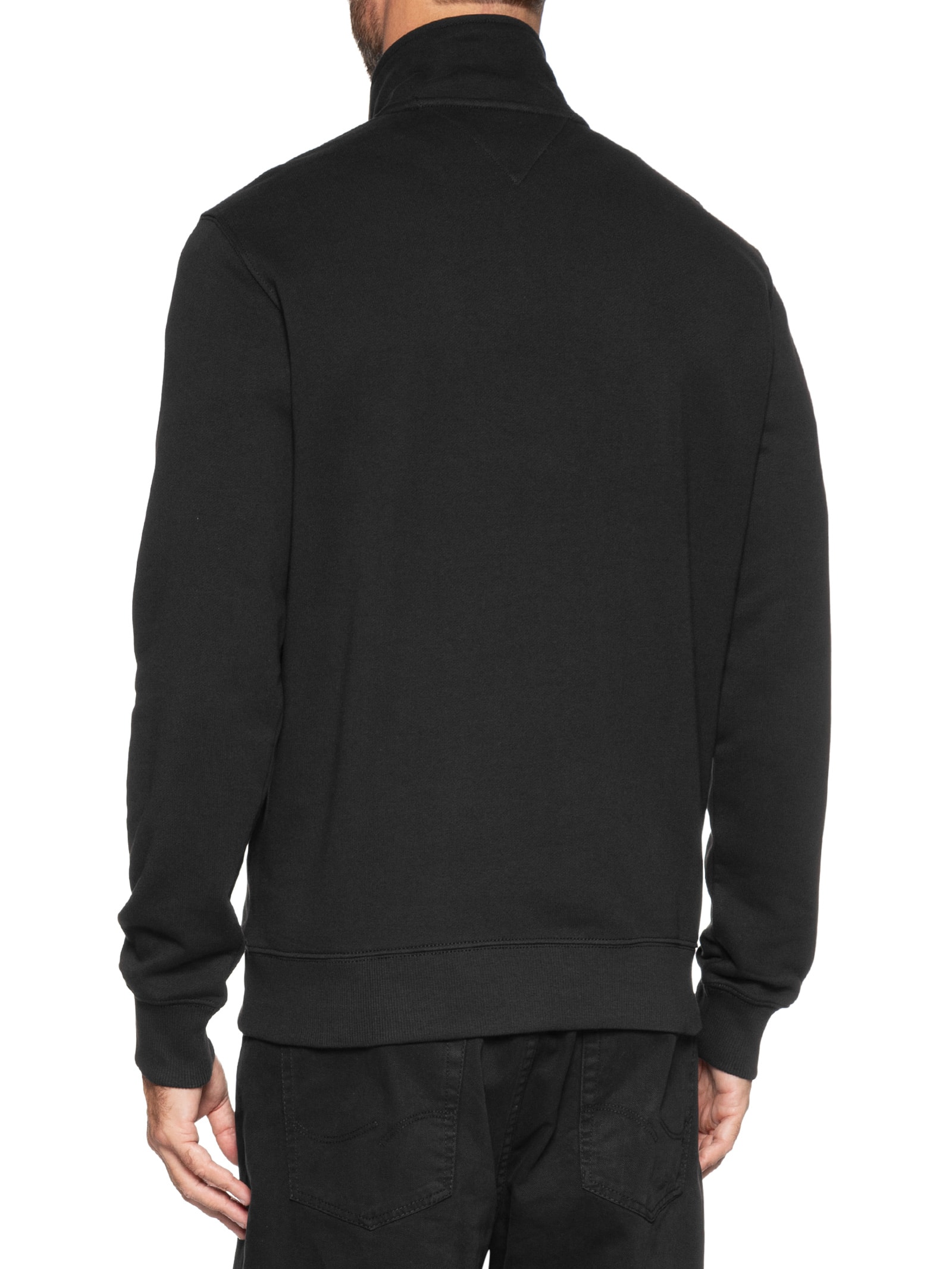 Moletom Masculino New Essential Gola Alta Meio Zíper Preto Tommy Hilfiger