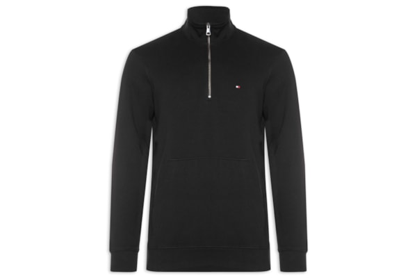 Moletom Masculino New Essential Gola Alta Meio Zíper - Preto