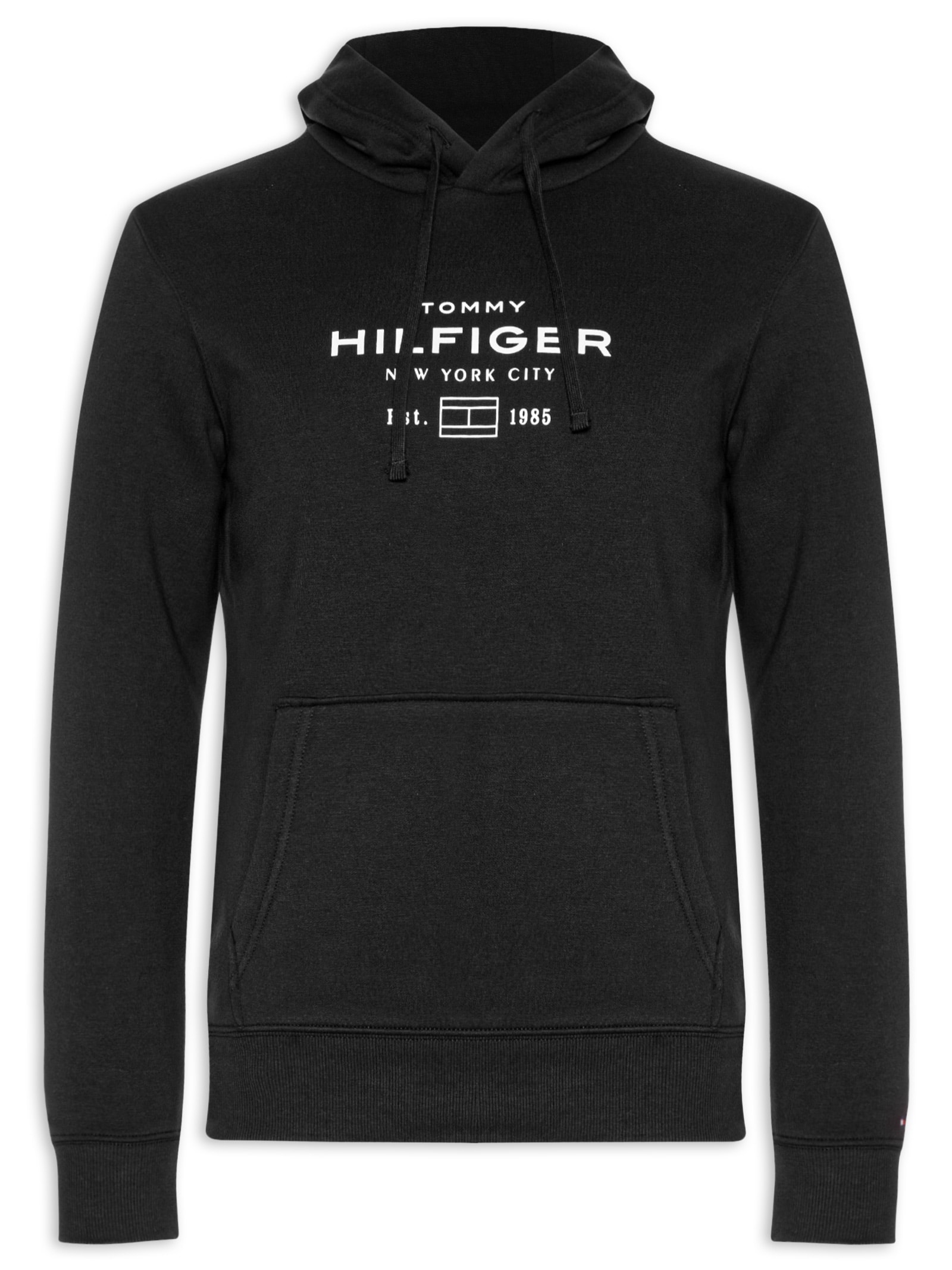 Moletom Masculino Oval Graphic Com Capuz Preto Tommy Hilfiger
