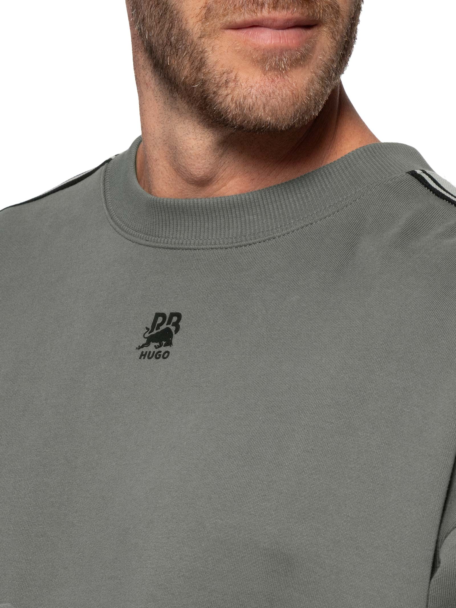 Moletom Masculino Oversized Crew Neck Dustrip_Rb Cinza Hugo