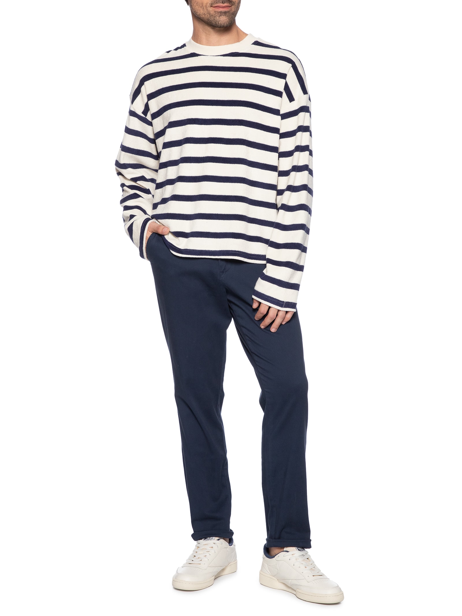 Moletom Masculino Oversized Cropped Fit Azul Jack & Jones