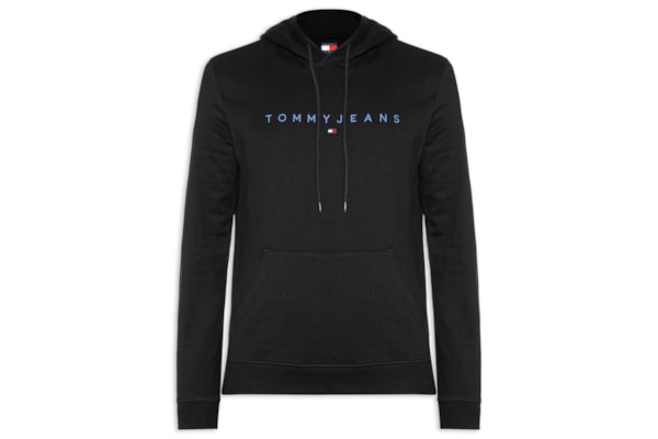 Moletom Masculino Regular Fit Bordado Com Capuz - Preto