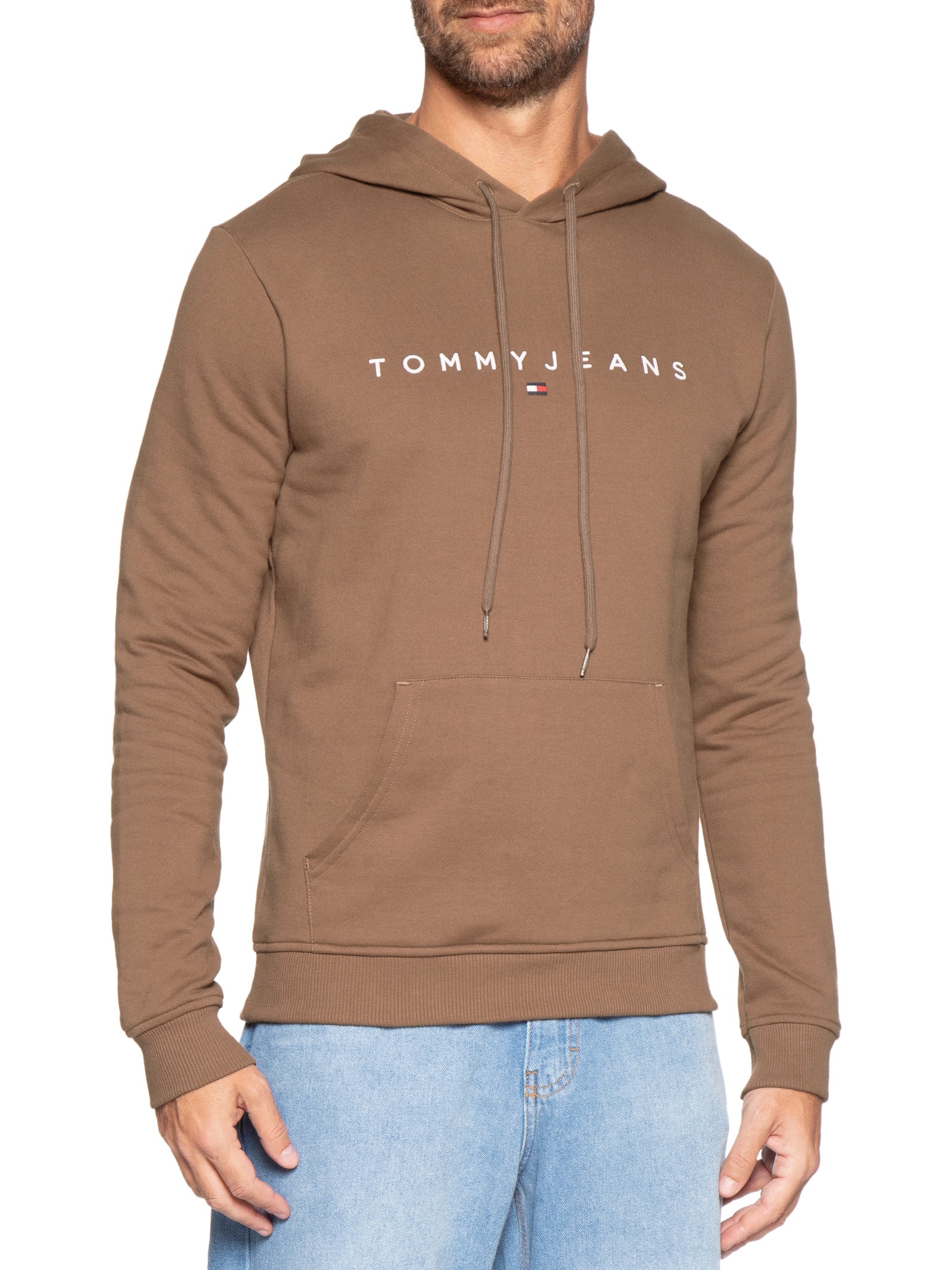 Moletom Masculino Regular Fit com Capuz – Marrom Tommy Jeans