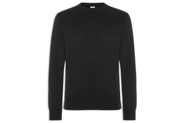 Moletom Masculino Regular Fit Gola Careca - Preto