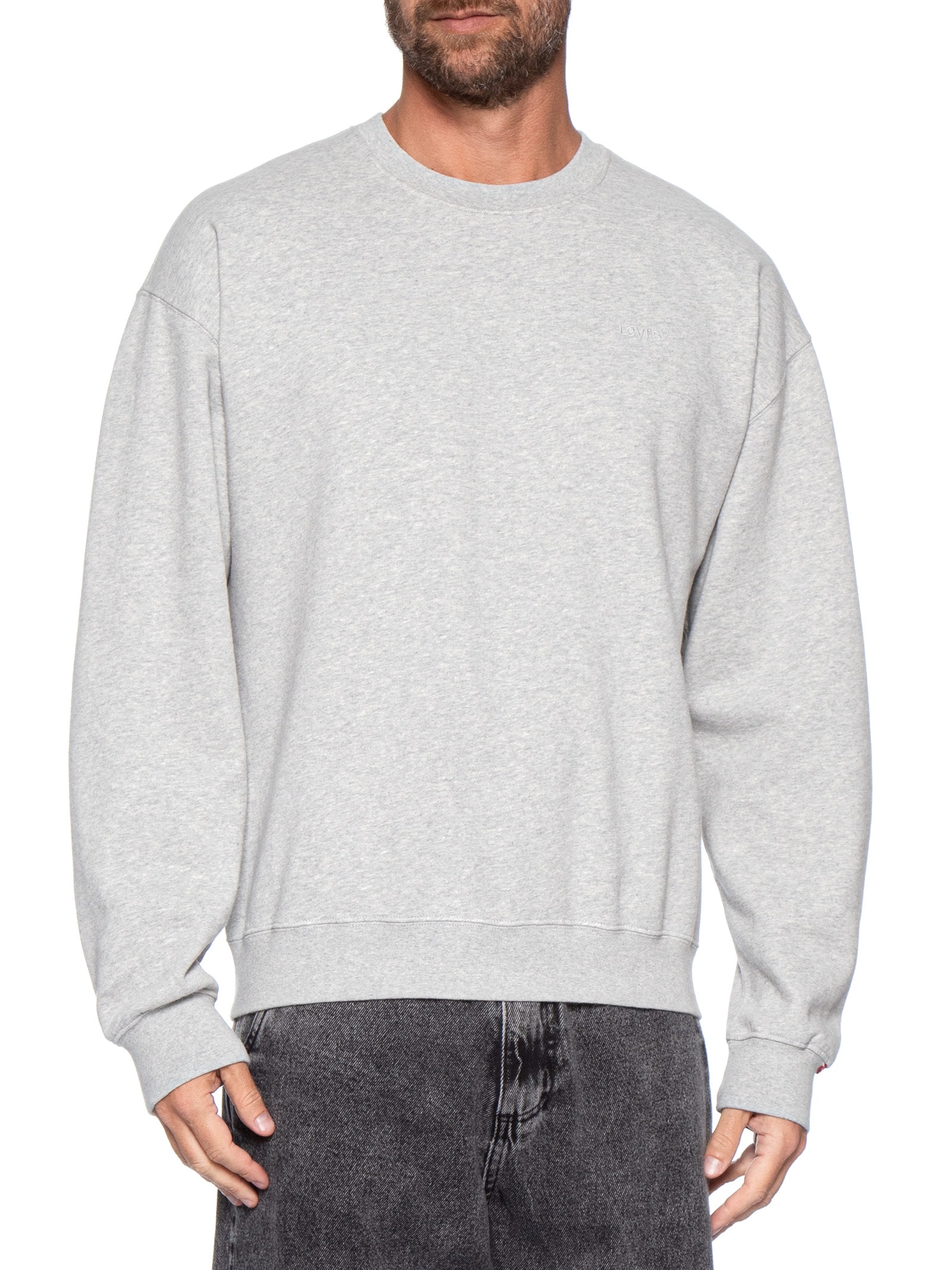 Moletom Masculino Relaxed Fit Authentic Crew-Neck Cinza Levi's