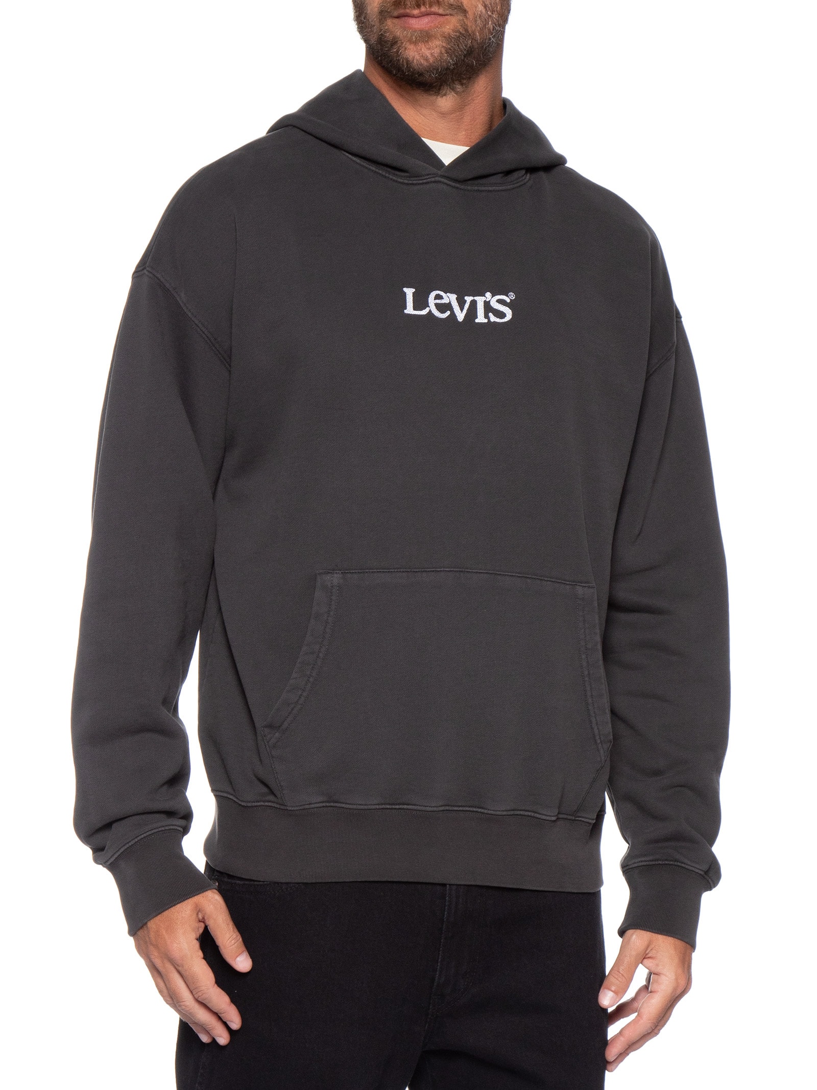 Moletom Masculino Relaxed Fit Com Capuz Sunset Graphic Preto Levi's