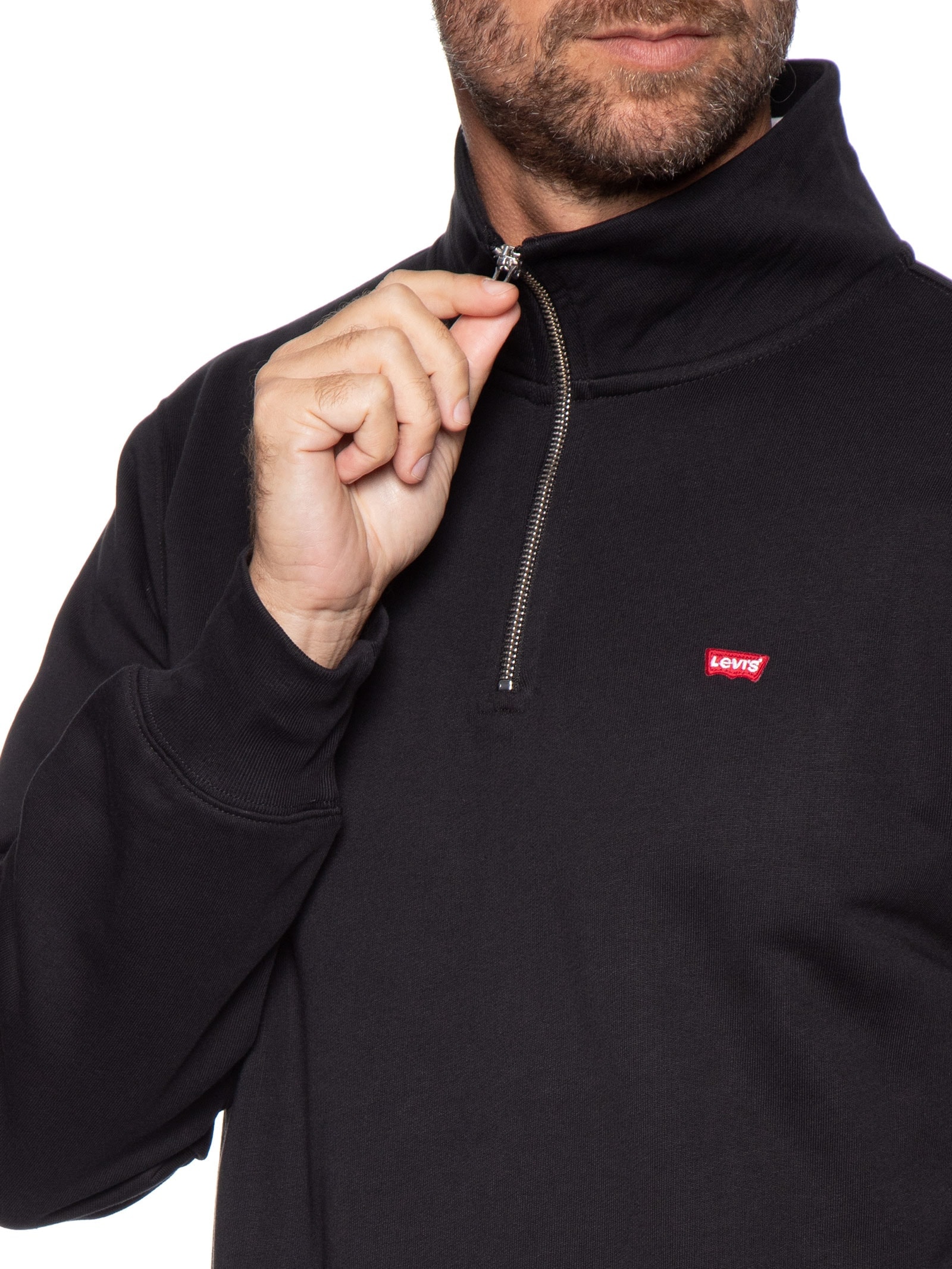 Moletom Masculino Standard Fit Original HM 1/4 Zip Preto Levi's