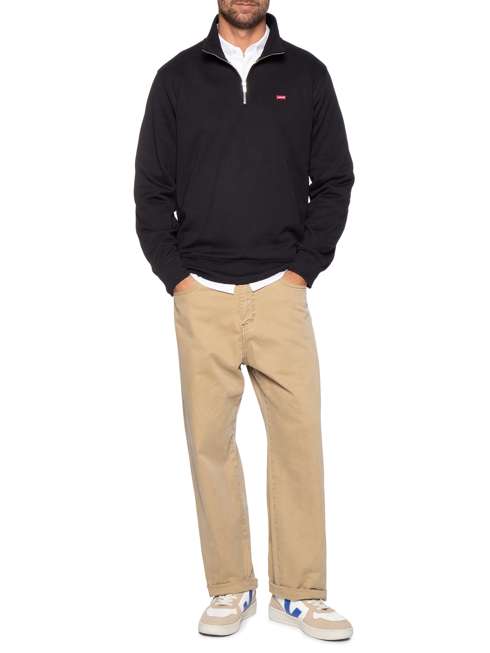 Moletom Masculino Standard Fit Original HM 1/4 Zip Preto Levi's