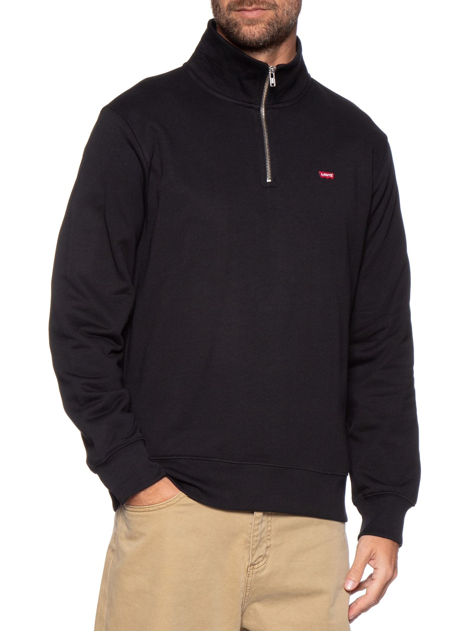 Moletom Masculino Standard Fit Original HM 1/4 Zip Preto Levi's