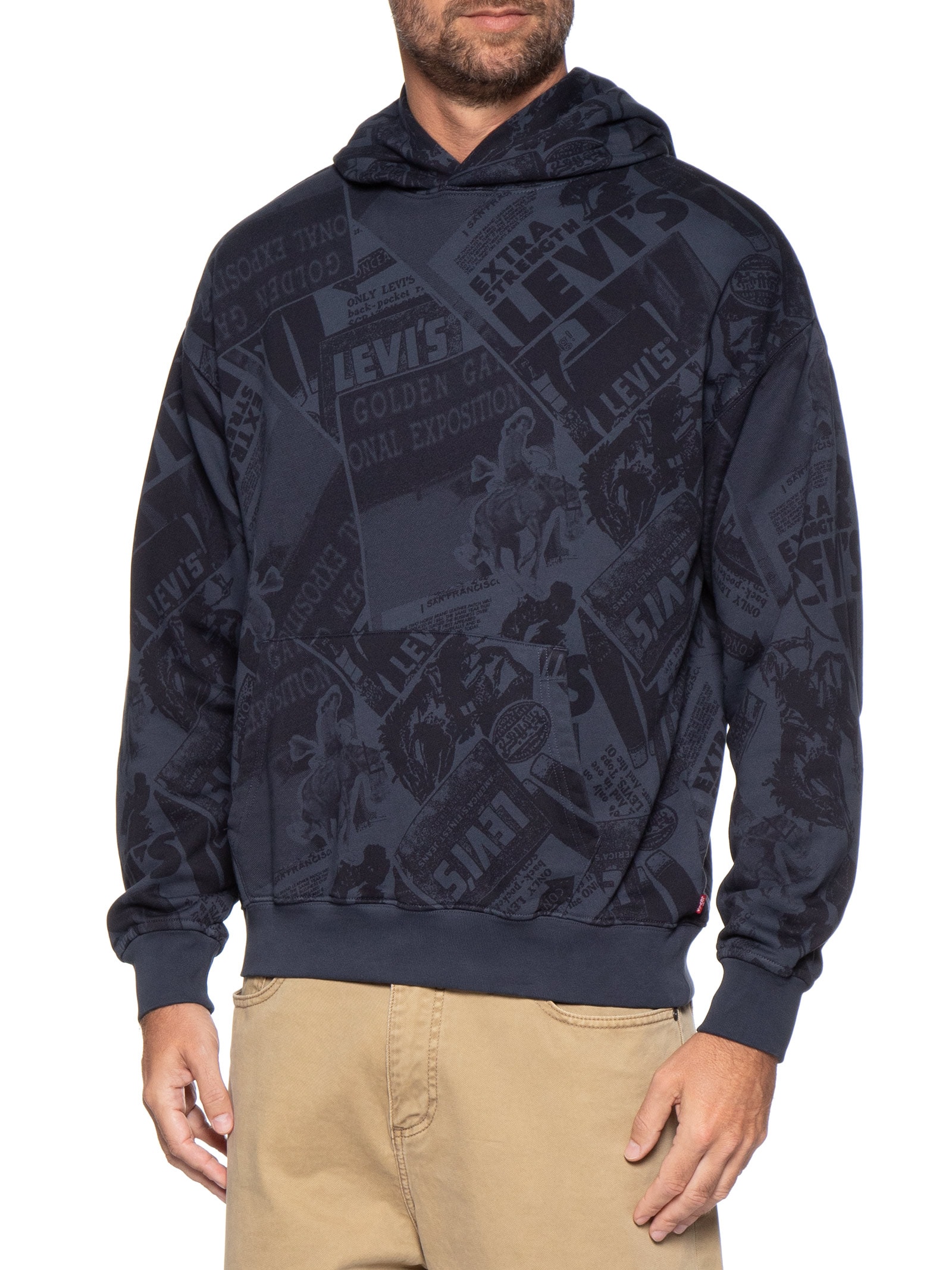 Moletom Masculino Sunset Com Estampa E Capuz Azul Levi's