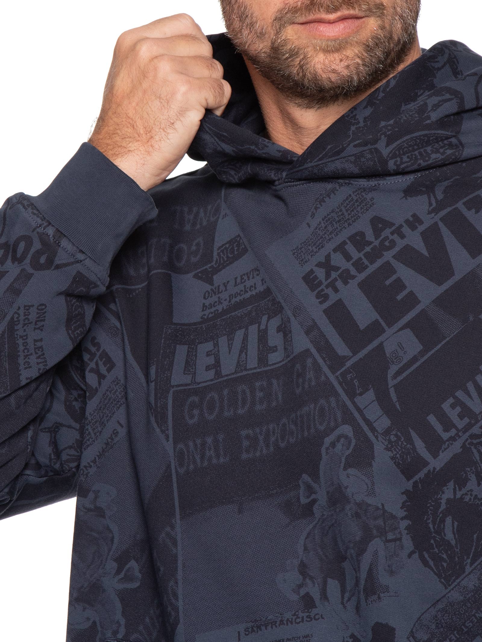 Moletom Masculino Sunset Com Estampa E Capuz Azul Levi's