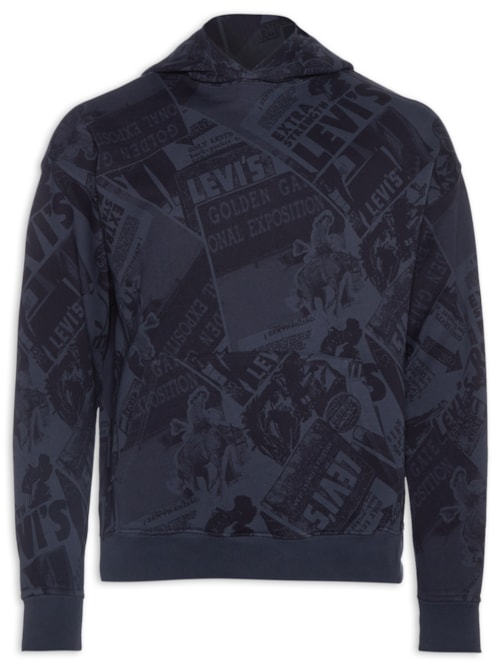 Moletom Masculino Sunset Com Estampa E Capuz - Azul