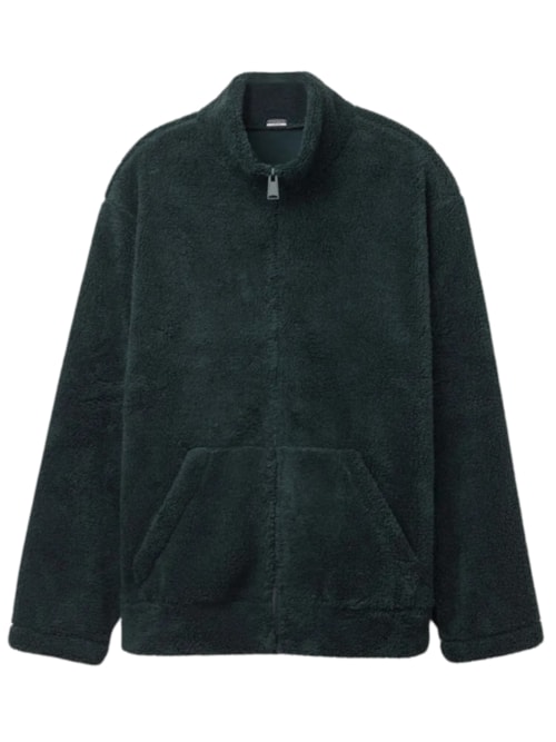 Moletom Peluciado Com Zíper – Verde