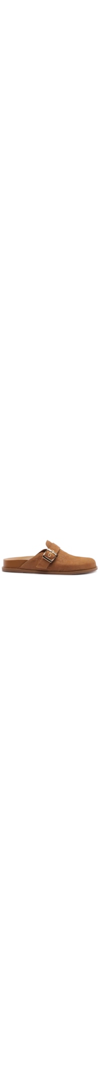 Mule Clog Acamurçada Croco Fivela - Marrom