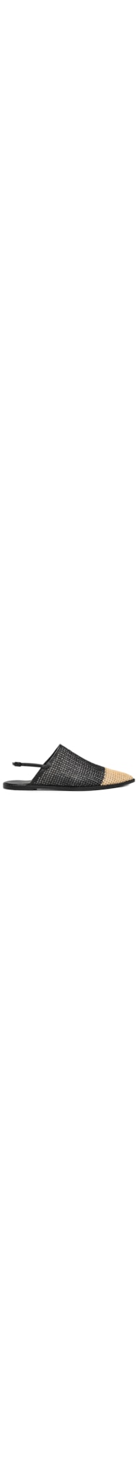 Mule Feminina Baboouche Rafia Bicolor - Preto