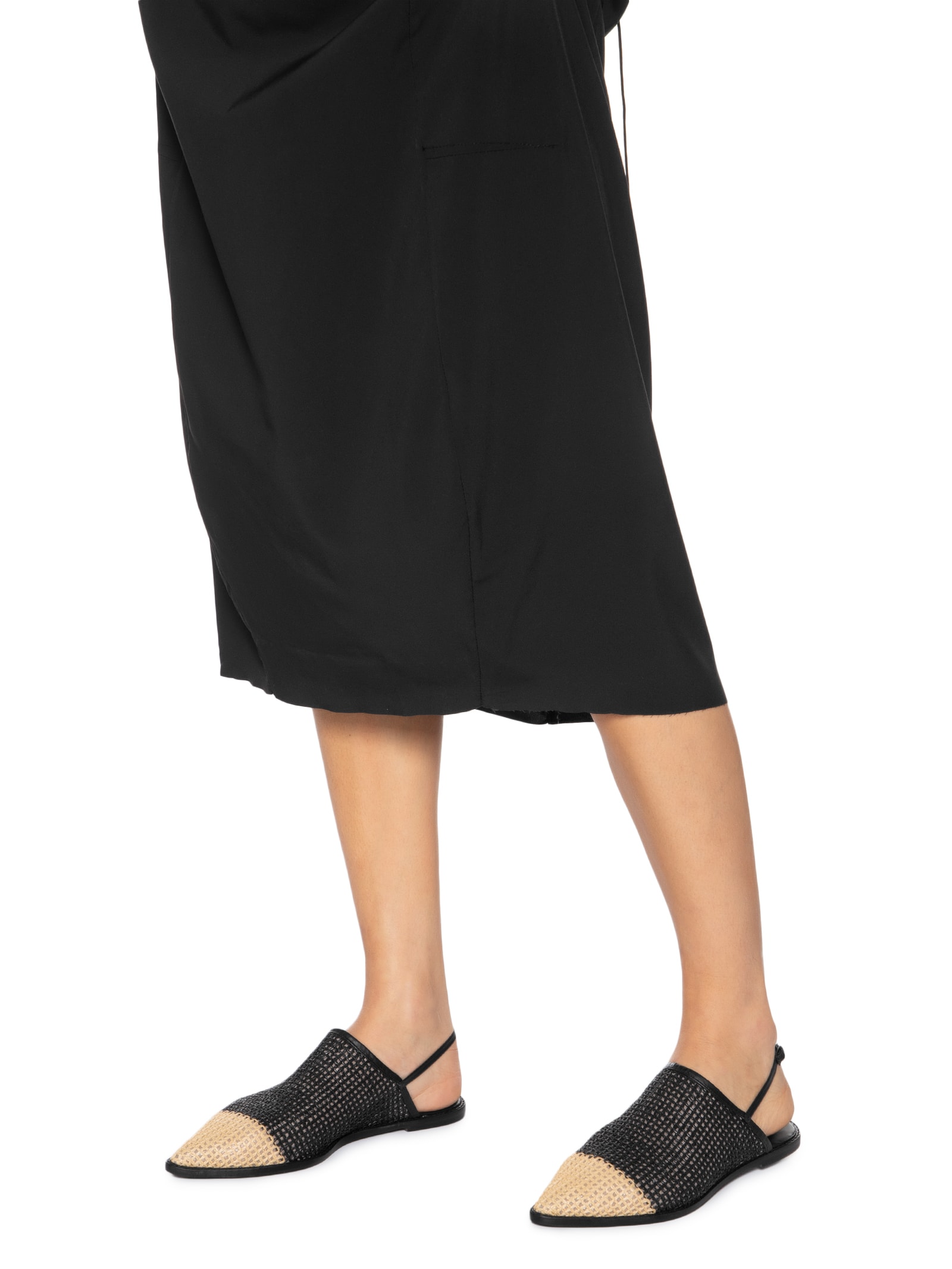 Mule Feminina Baboouche Rafia Bicolor Preto Osklen