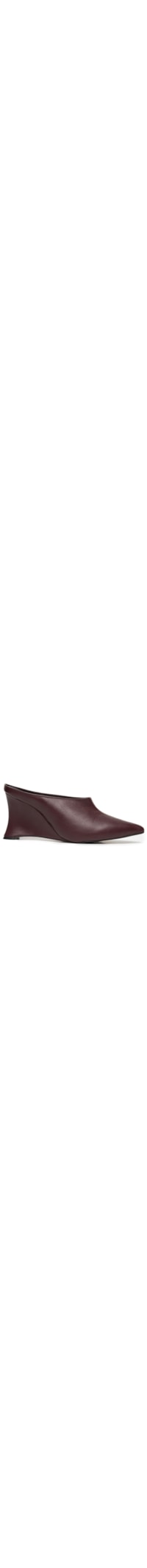 Mule Feminino Bico Fino em Couro - Vermelho