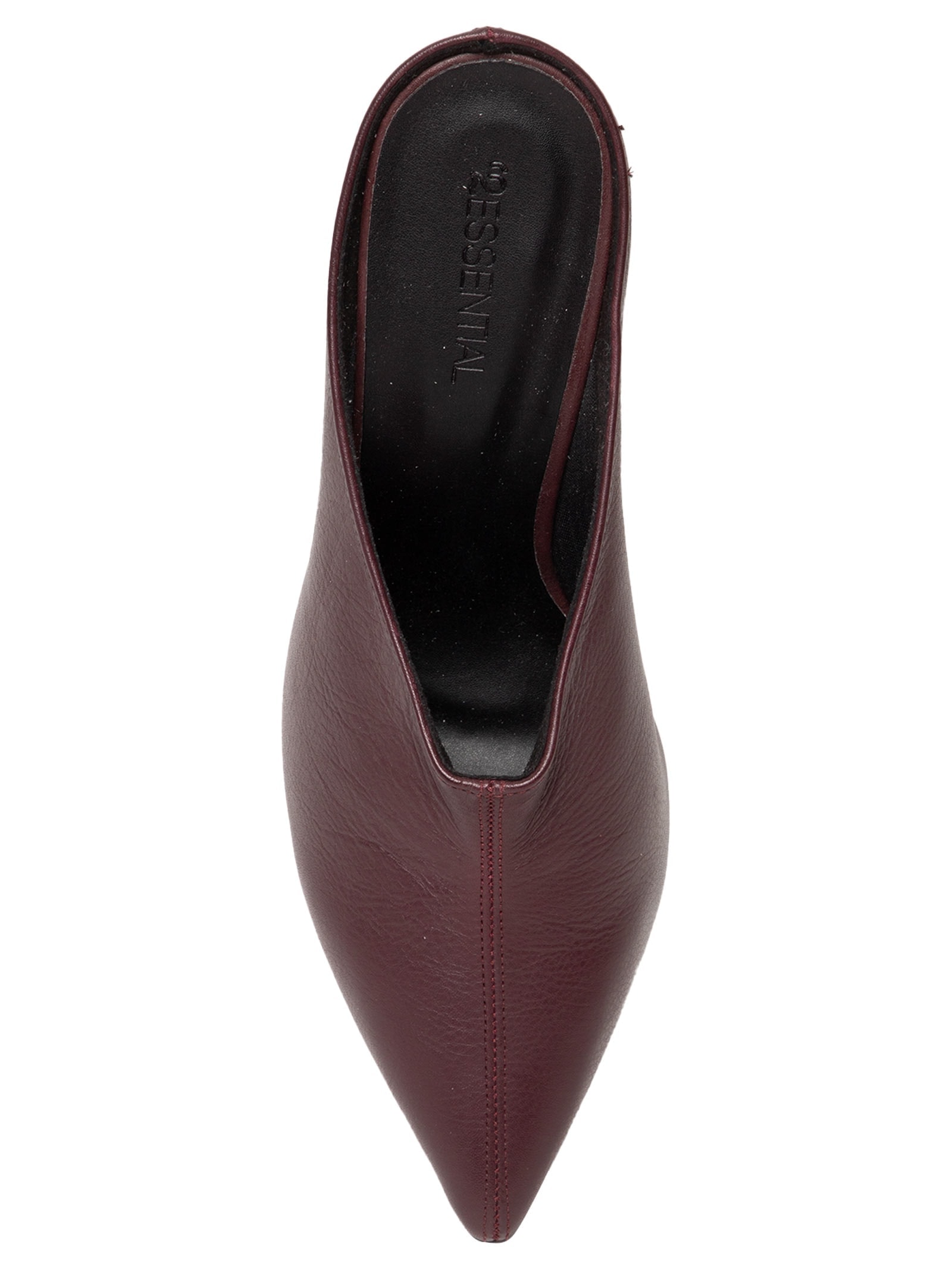 Mule Feminino Bico Fino em Couro Vermelho '2Essential