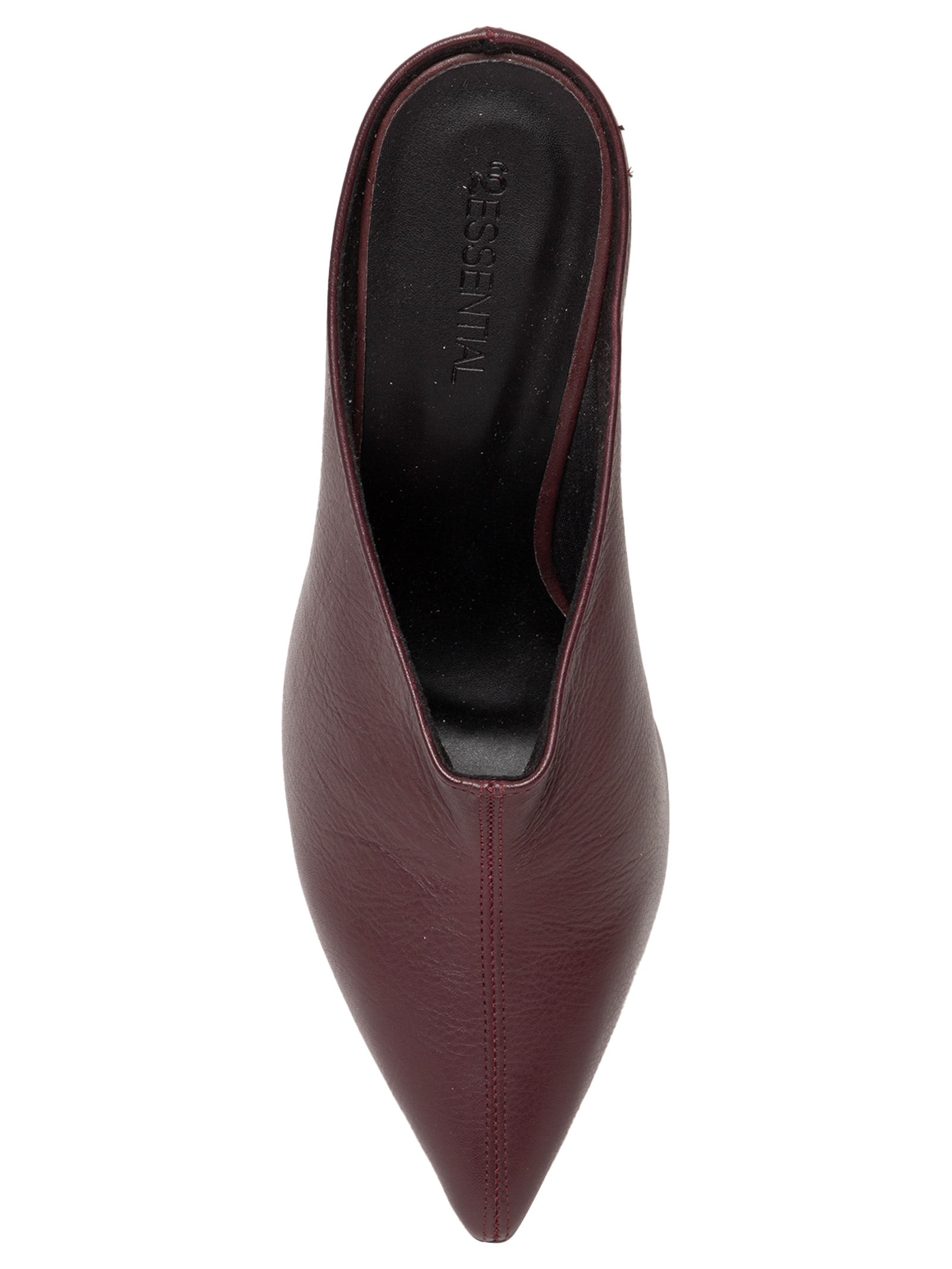 Mule Feminino Bico Fino em Couro Vermelho '2Essential