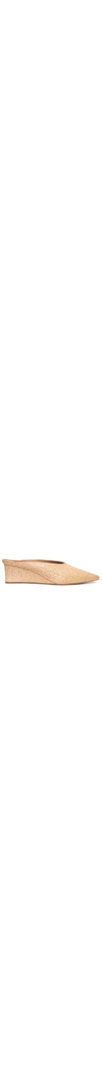 Mule Feminino Bico Fino Em Palha - Bege