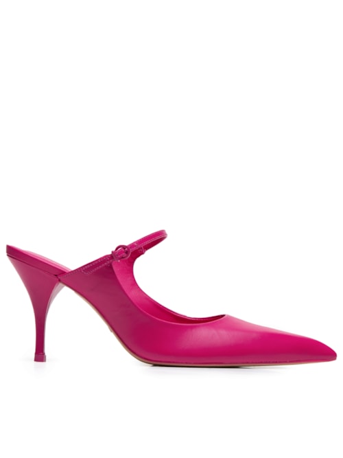 Mule Feminino Cetim Salto Fino Tira - Rosa