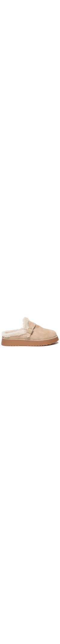 Mule Feminino Clog Com Forro Peluciado - Bege