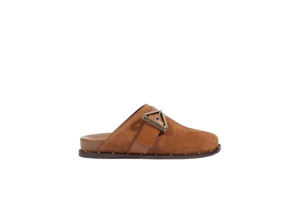 Mule Feminino Clog Couro - Marrom