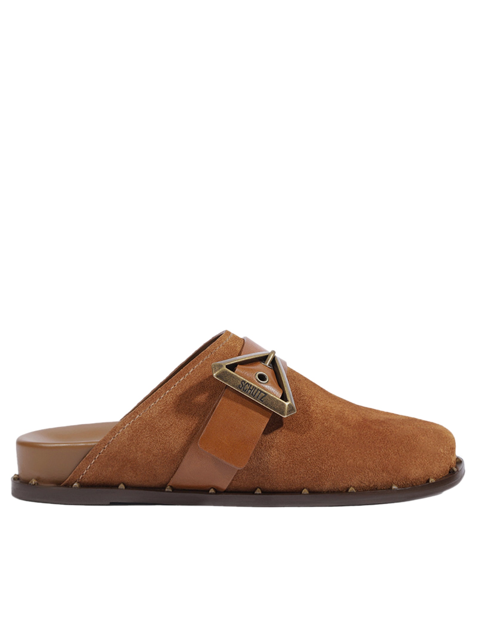Mule Feminino Clog Couro Marrom Schutz