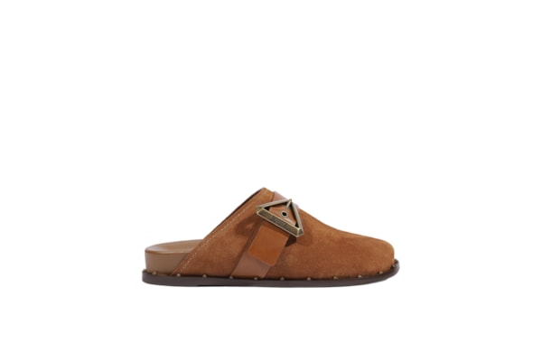 Mule Feminino Clog Couro - Marrom