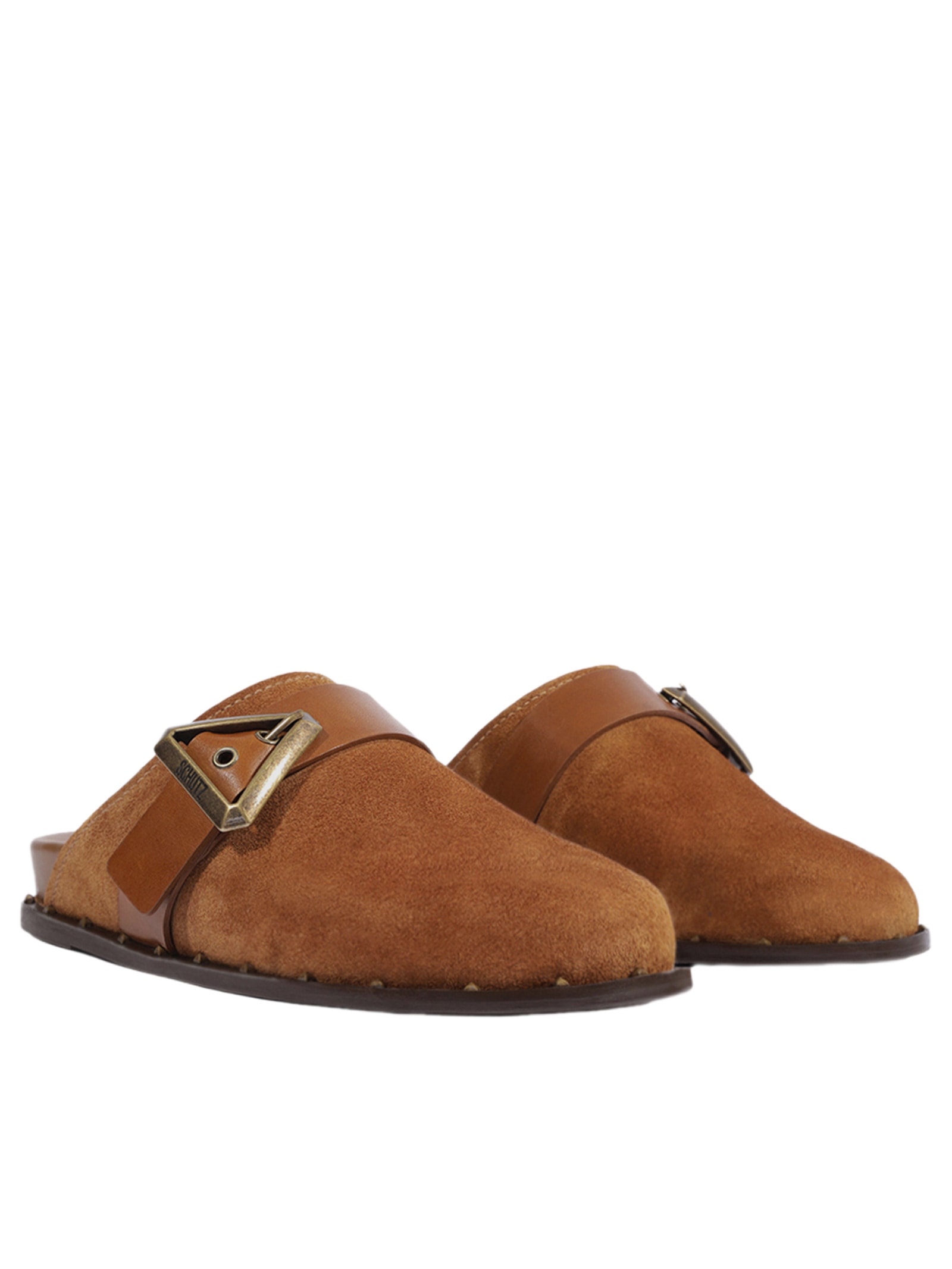 Mule Feminino Clog Couro Marrom Schutz