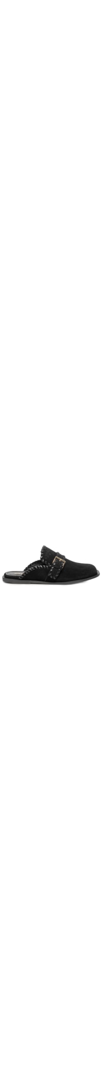 Mule Feminino Clog Em Couro Camurça - Preto