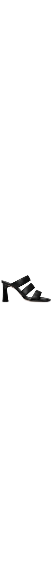 Mule Feminino Couro Salto Bloco Tiras Acolchoadas - Preto