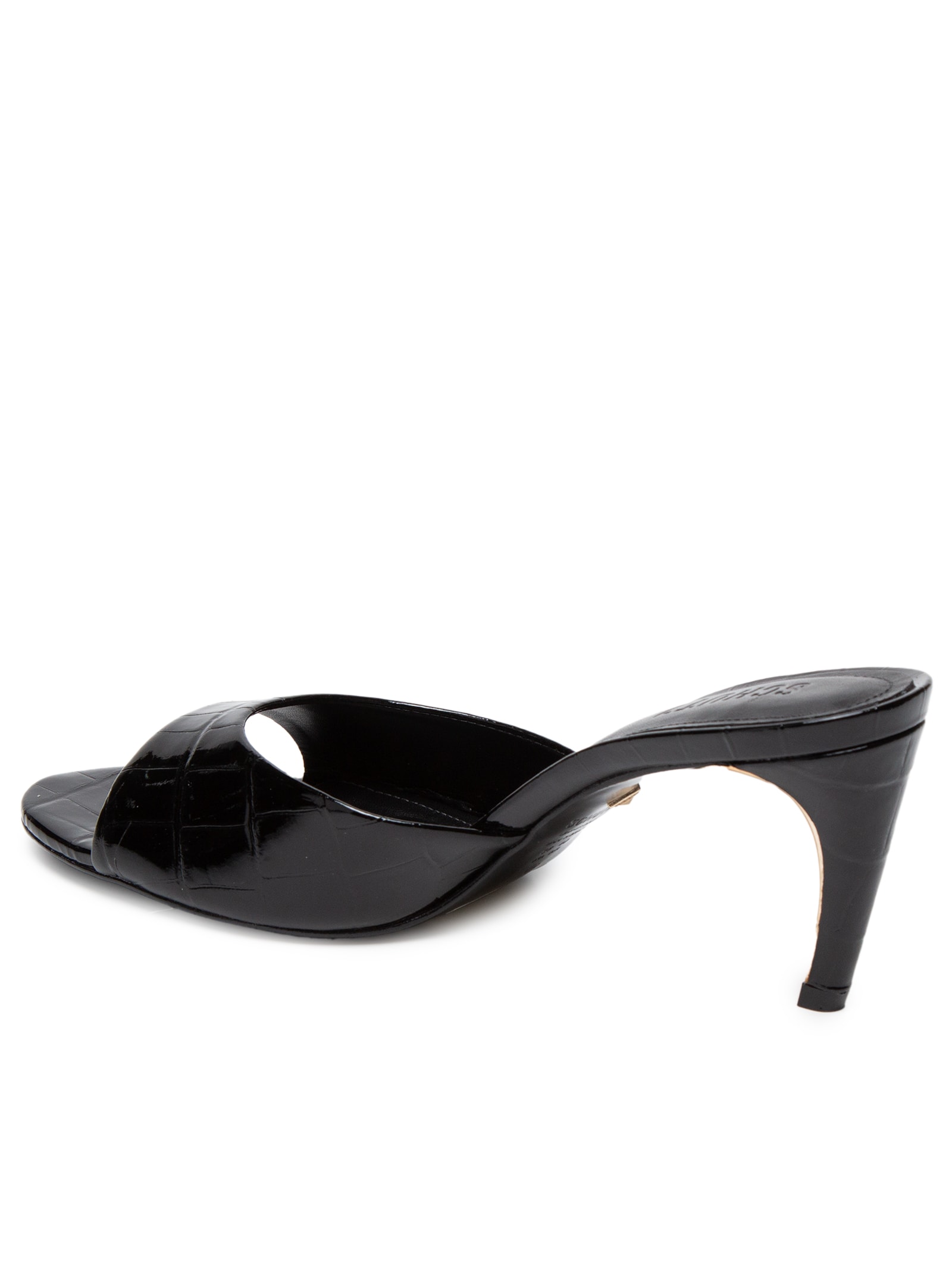 Schutz - Mule Feminino Curve Heels Verniz Croco - Preto