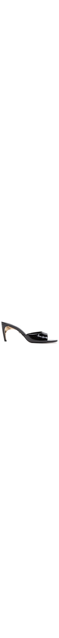 Mule Feminino Curve Heels Verniz Croco - Preto