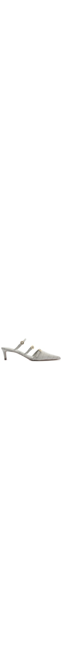 Mule Feminino Curve Heels Vinil Croco - Cinza