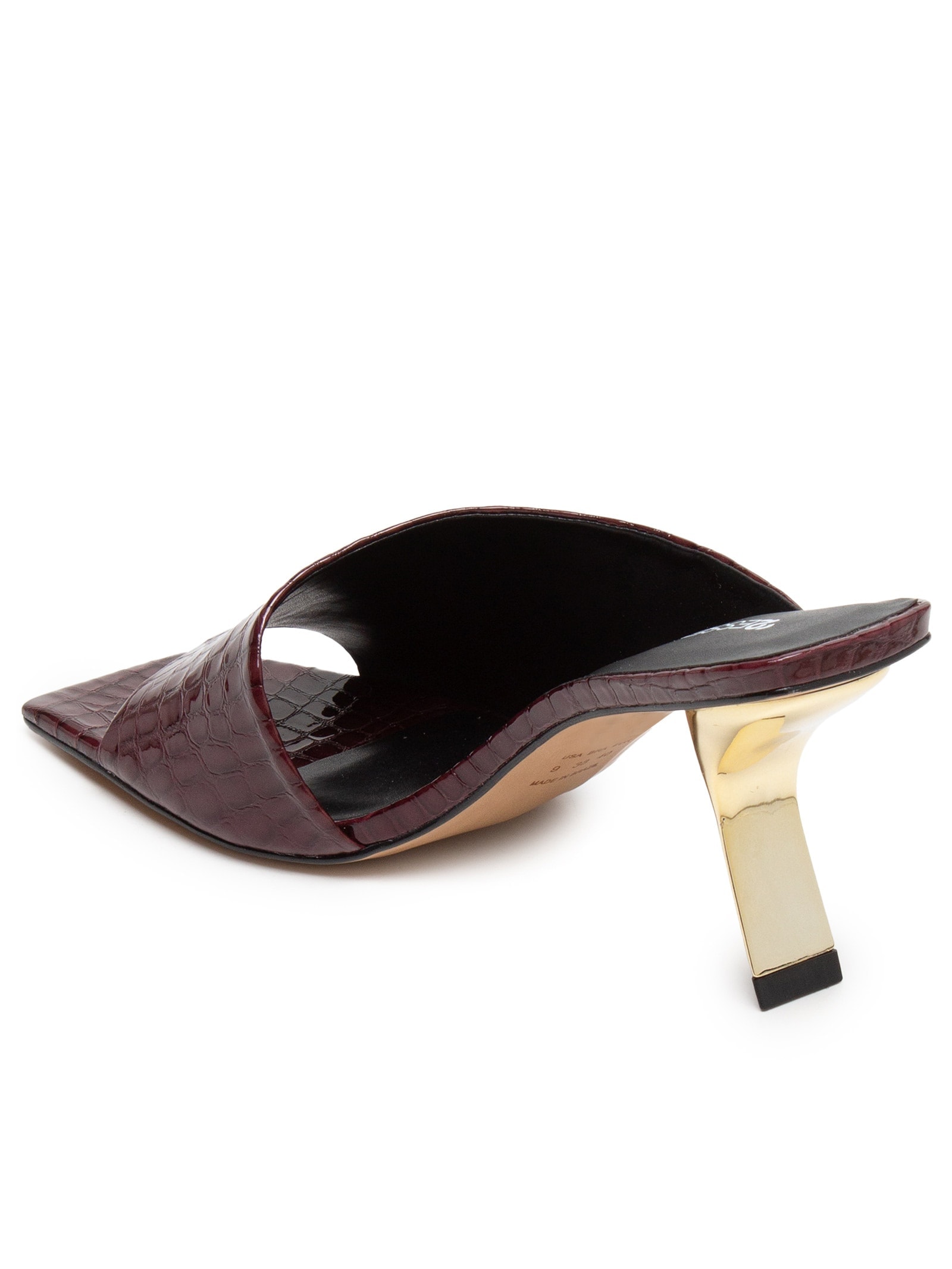 Mule Feminino Em Couro Salto Vinho '2Essential