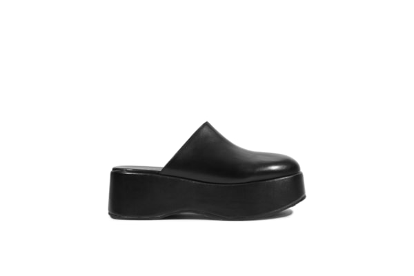 Mule Feminino Mia Couro - Preto