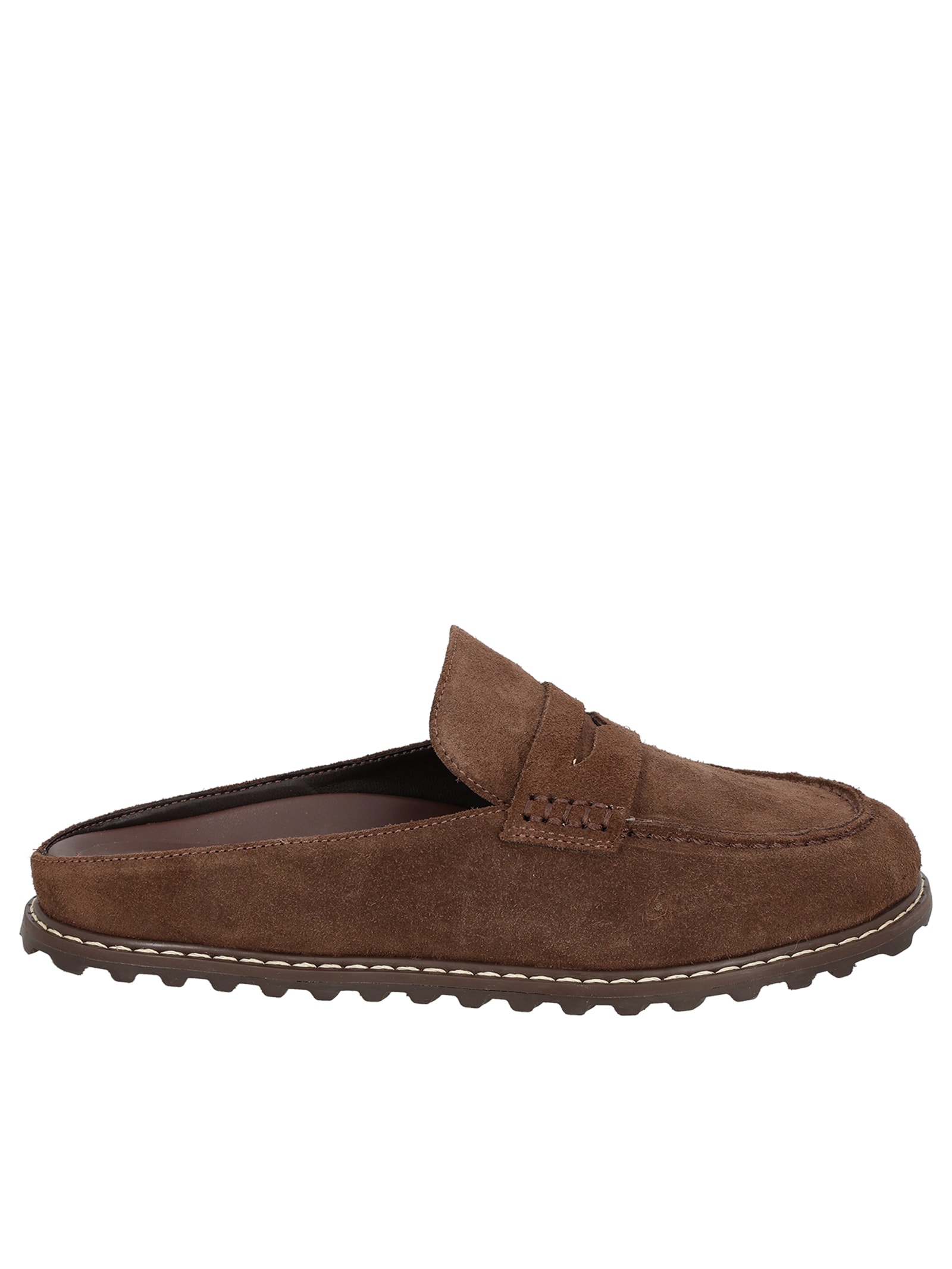 Mule Feminino Sabot Camurça Marrom Luiza Barcelos