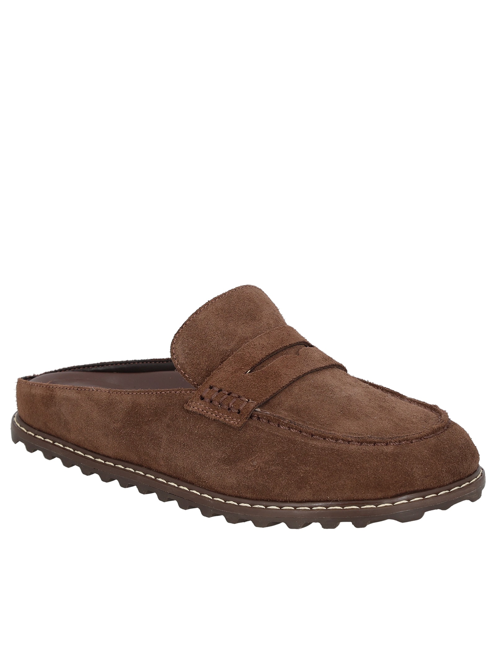 Mule Feminino Sabot Camurça Marrom Luiza Barcelos