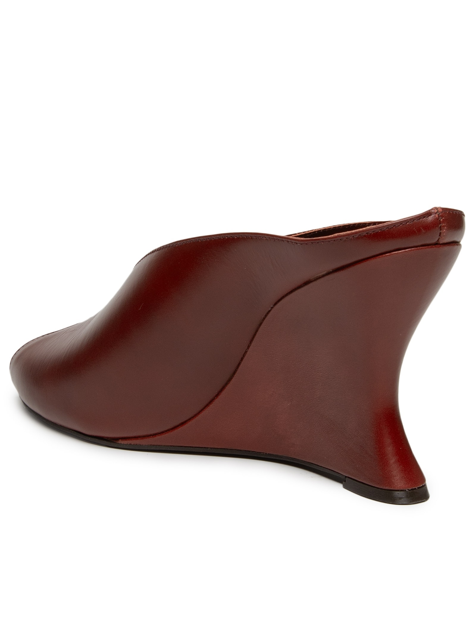 Mule Feminino Salto Alto Em Couro Vermelho '2Essential