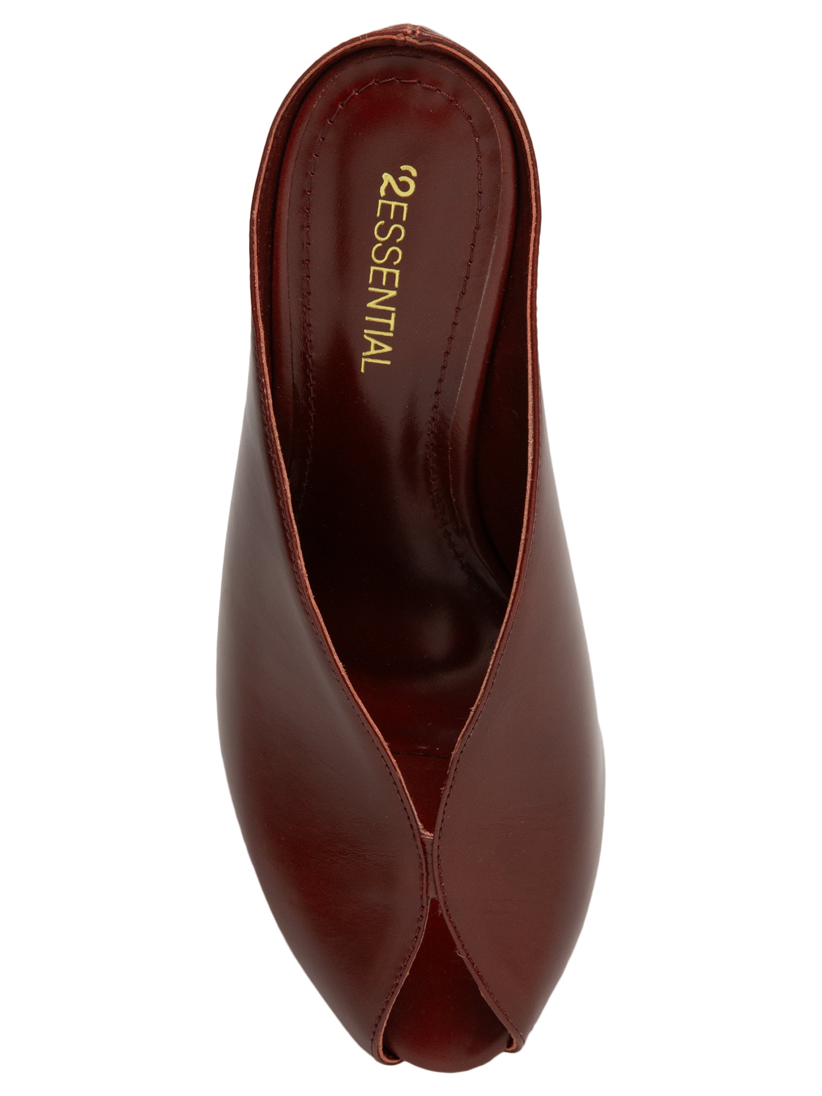 Mule Feminino Salto Alto Em Couro – Vermelho '2Essential