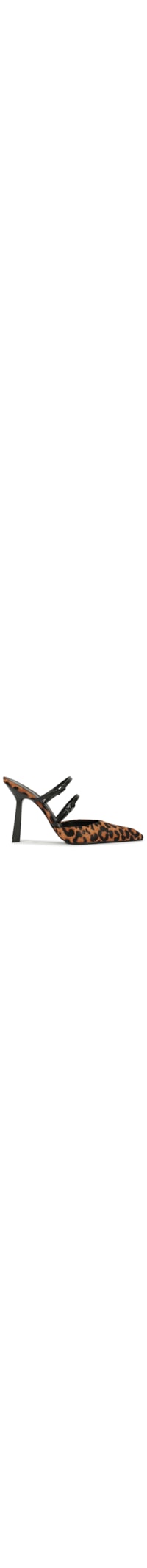 Mule Feminino Salto Fino Alto Fresh Boho Couro - Animal Print