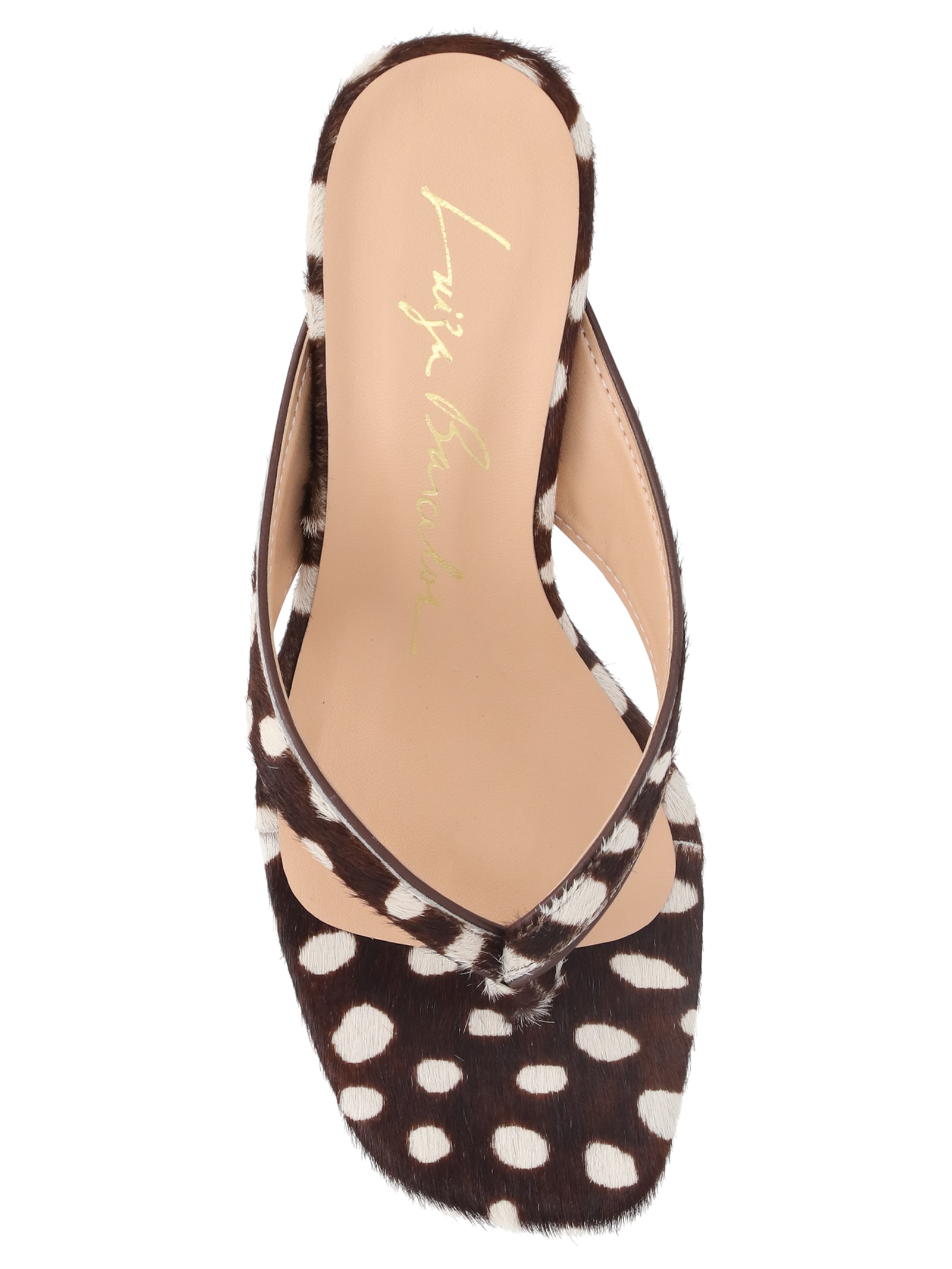 Mule Feminino Salto Média Em Couro Bambi Animal Print Luiza Barcelos