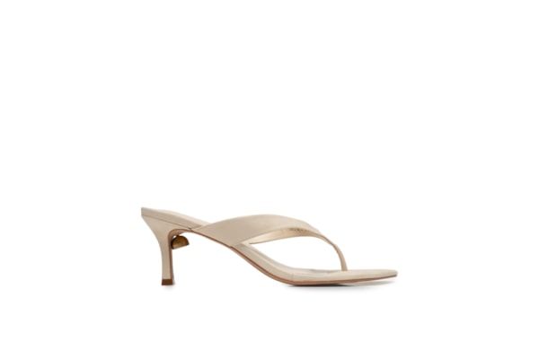 Mule Feminino Salto Médio Couro - Branco