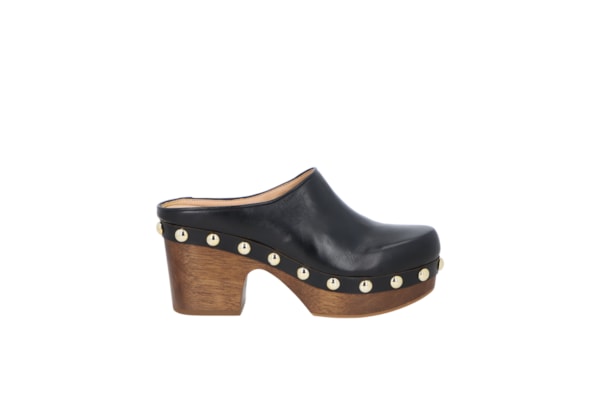 Mule Feminino Salto Médio Grease - Preto