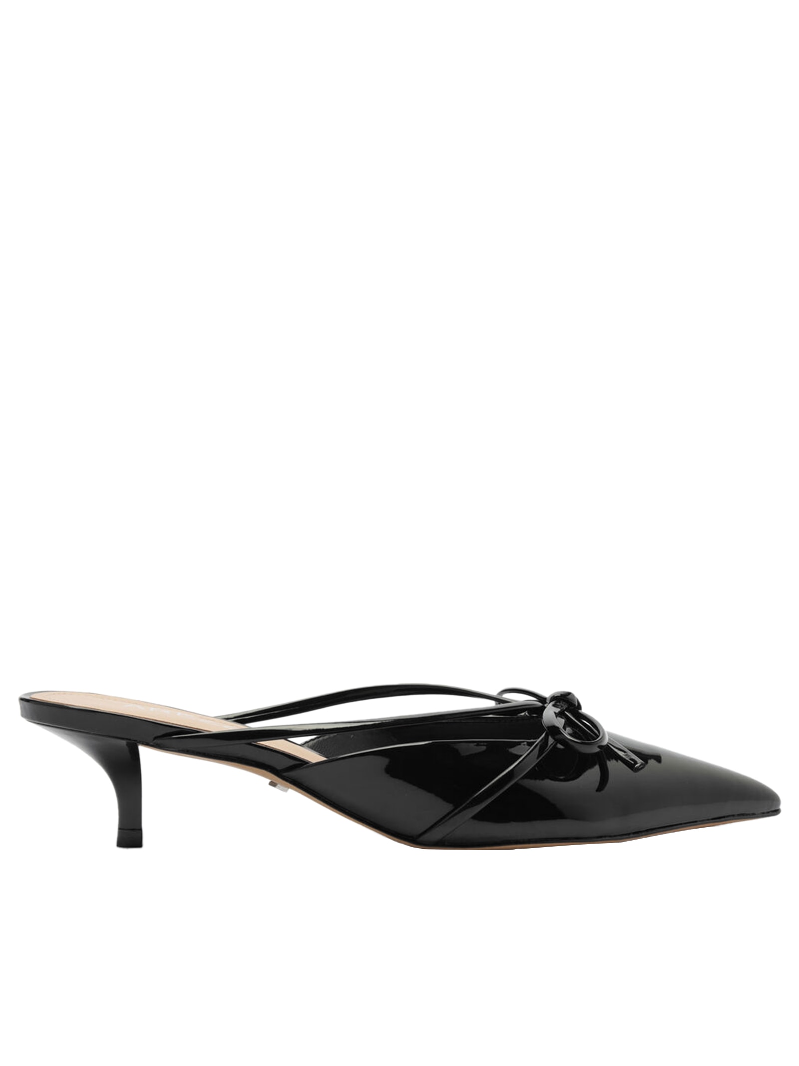 Mule Feminino Verniz Salto Kitten Laço Preto Arezzo