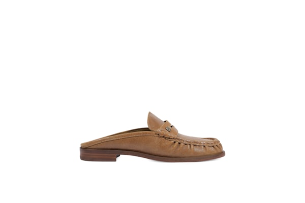 Mule Mocassim Feminino Tyche Couro - Marrom