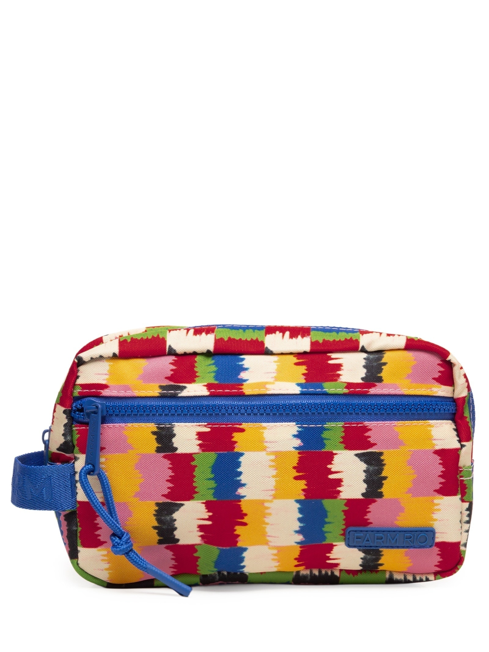 Necessaire Amo Quadriculado Bosque Pássaros Azul Farm Etc