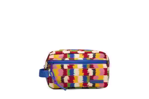 Necessaire Amo Quadriculado Bosque Pássaros - Azul